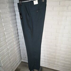 NWT Bogari Designed in Italy Men's Size 35/32 Flat Front Blue Dress Pants